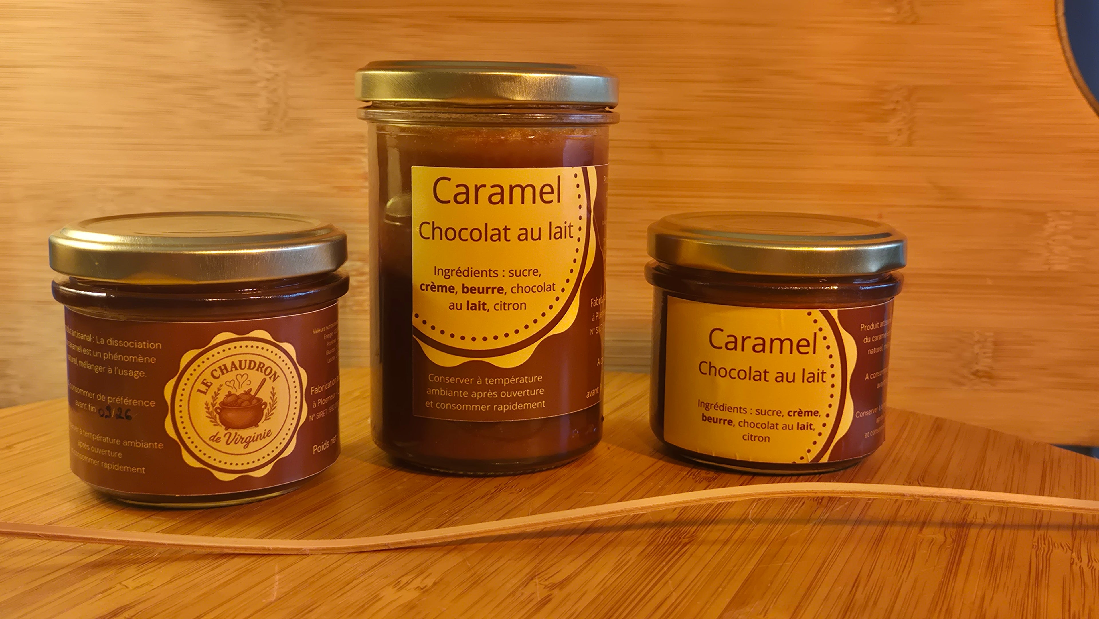 Caramel Chocolat au lait artisanal préparé en Bretagne par Le Chaudron de Virginie