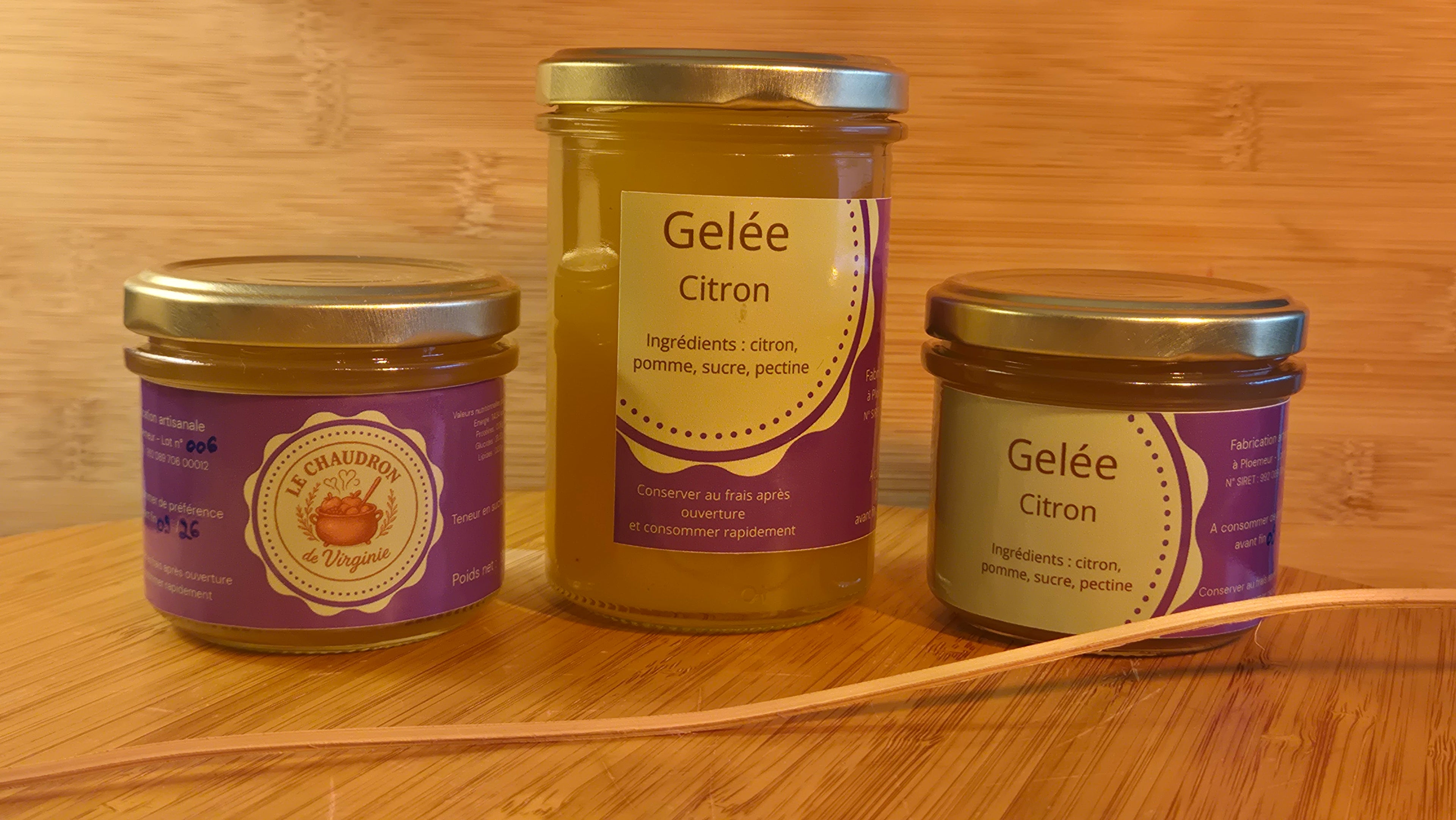 gelee citron artisanale préparée en Bretagne par Le Chaudron de Virginie