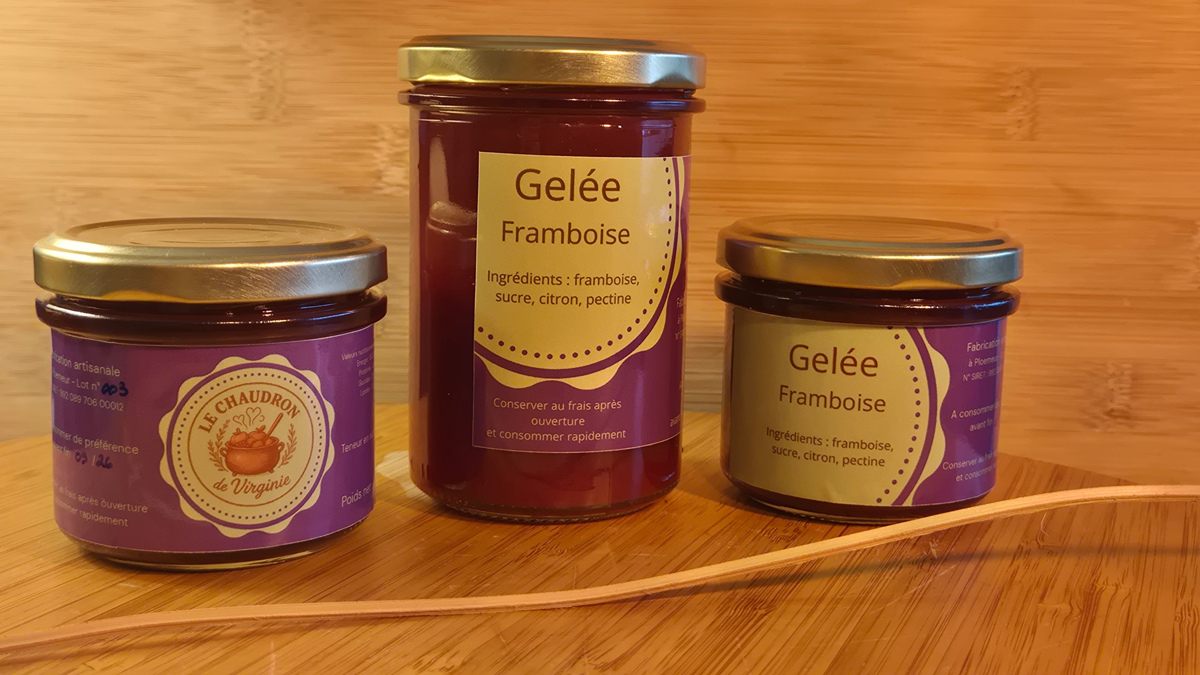 Gelée Framboise artisanale préparée en Bretagne par Le Chaudron de Virginie