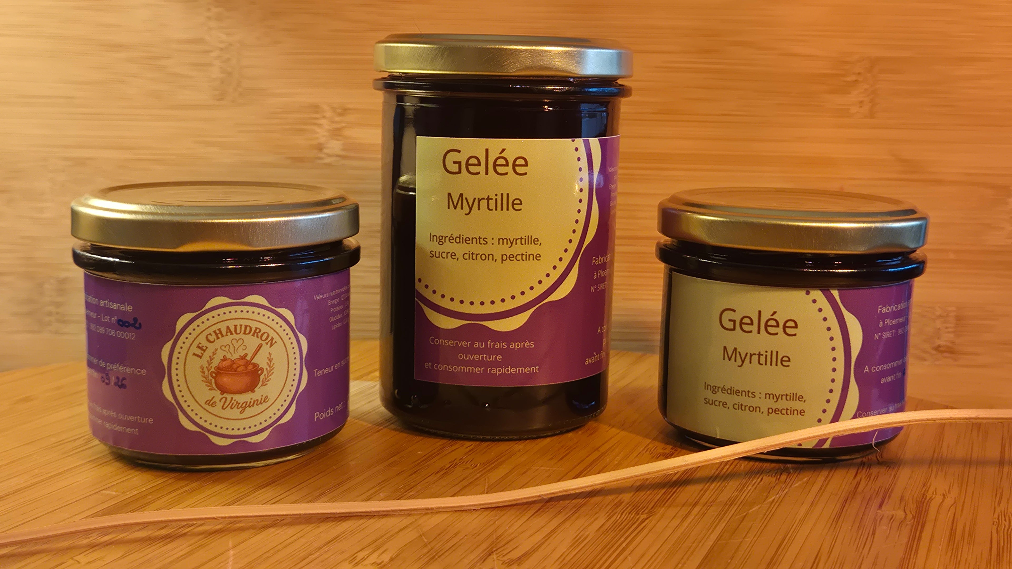 Gelée Myrtille artisanale préparée en Bretagne par Le Chaudron de Virginie
